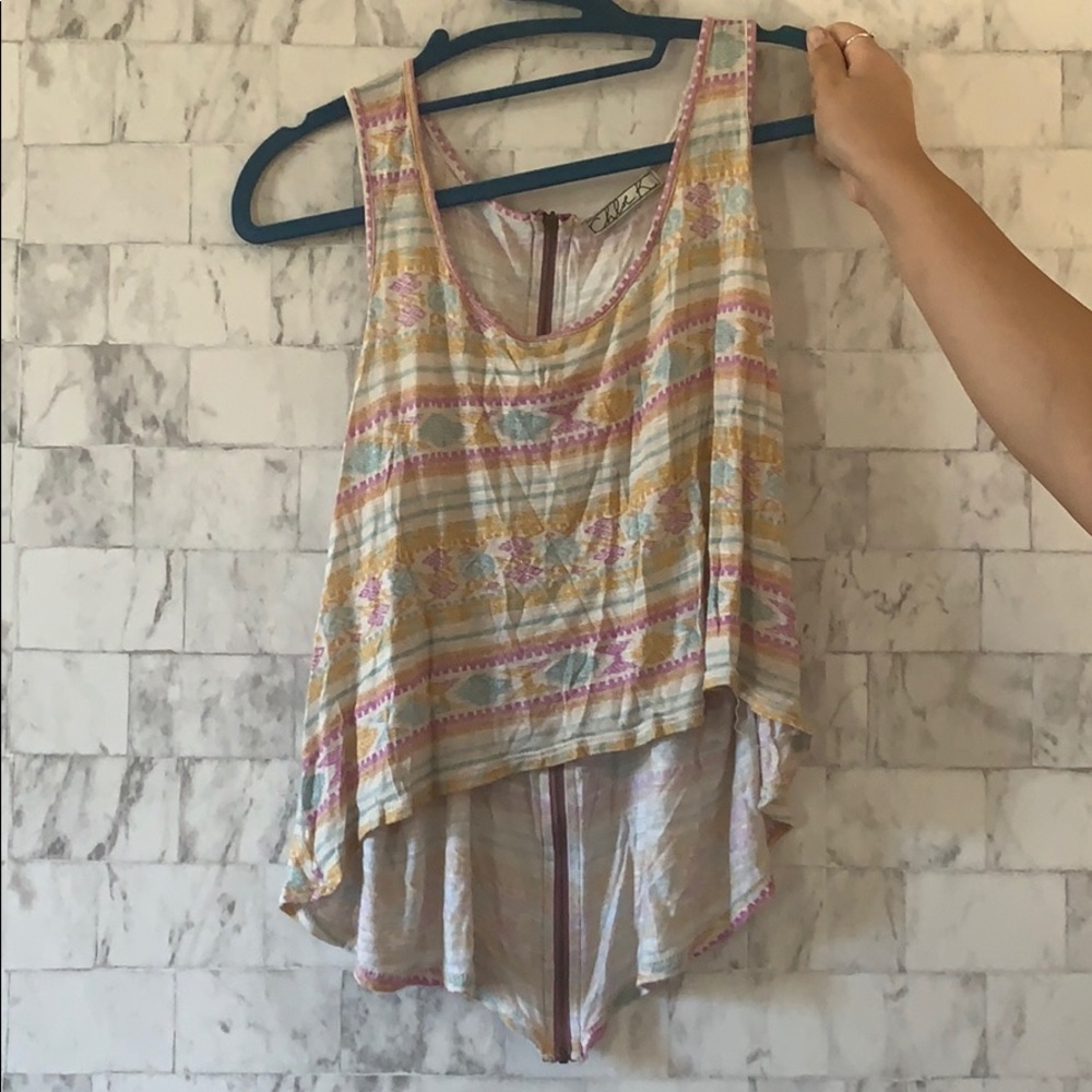 Chloe k crop tank with back zipper